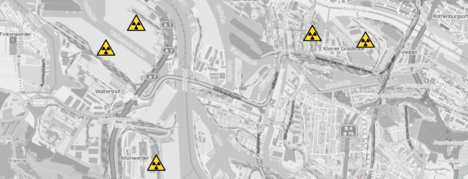 Karte Atomtransporte durch Hamburg