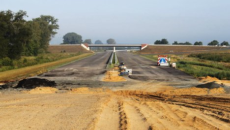 vorläufiges Ende der Autobahn A26 bei Jork